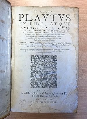 Plautus ex fide, atque auctoritate complurium librorum manuscriptorum opera dionys