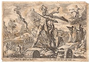 Antique Print-IRON AGE-GRADUUS-PEACE-RAGE-FRANCO ESTIUS-OVID-Goltzius-1598