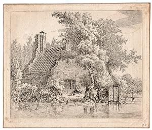 Antique Print-SMOKING MAN-RUIN-HOUSE SNAATBURG-MAARSSEN-Bosch-1801