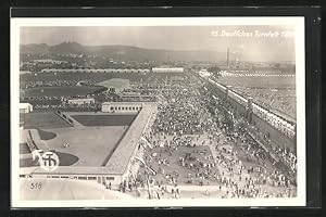 Ansichtskarte Stuttgart, 15. Deutsches Turnfest 1933, Fliegeraufnahme des Festplatzes