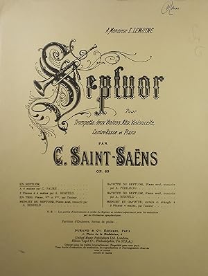 Septuor, Op.65, pour trompette, deux violons, alto, violoncelle, contrebasse et piano, Piano Scor...