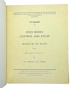 I. Geography 2: Sven Hedin Central Asia atlas. Memoir on maps. Vol. I. Records on surveys.