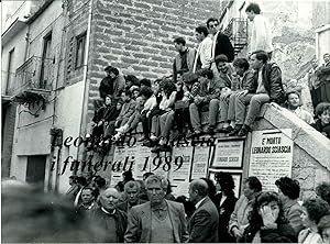 Fotografia originale i funerali di Leonardo Sciascia a Racalmuto/Agrigento 1989