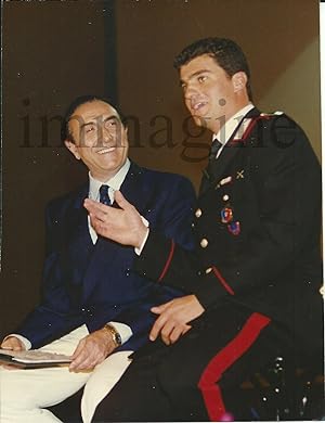Fotografia originale, Alberto Tomba con Pippo Baudo 1990ca.