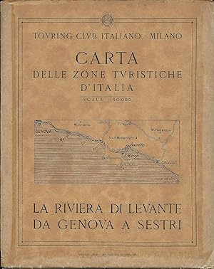Touring Club Carta Riviera di levante da Genova a Sestri perfetta 1930's