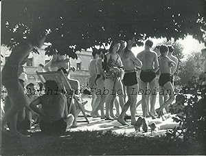 Fotografia originale, giovani alla piscina del Lido di Milano 1950's