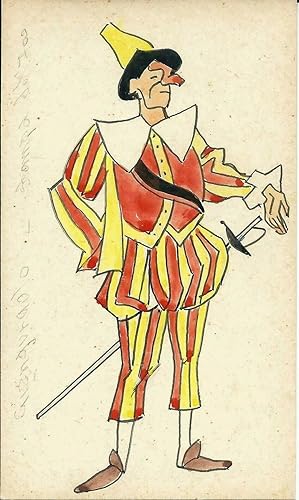 Acquerello originale/Giangurgolo maschera calabrese 1930