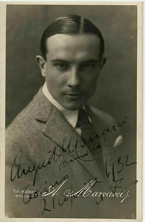 Fotografia originale con autografo, Augusto Marcacci (attore di Firenze) 1932