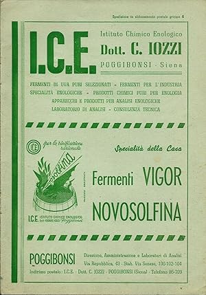 Brochure originale - Fermenti Vigor Novosolfina, ICE, Poggibonsi Siena 1940's