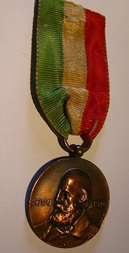 Medaglia Garibaldi Scuole Civiche di Genova con nastro originale 1860/1910