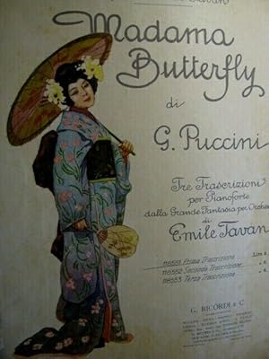 Madama Butterfly di Giacomo Puccini, spartito con cop. illustrata Ricordi MCMXXI