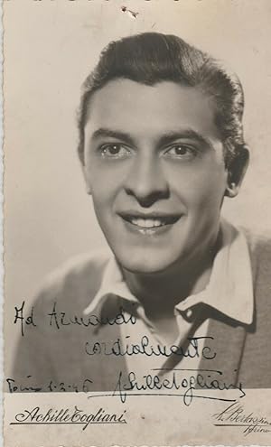 Achille Togliani (cantante) Fotografia con autografo originale 1946