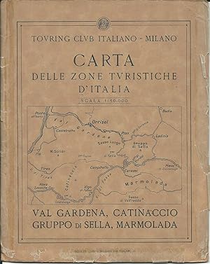 Touring Club Carta Val Gardena, Catinaccio, Gruppo di Sella, Marmolada 1930's
