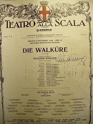 Scala di Milano, La Vachiria di R.Wagner Locandina/Autografo di Placido Domingo