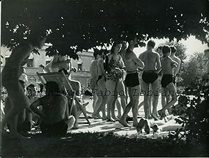 Fotografia originale, Bagnanti alla Piscina del Lido di Milano 1950's