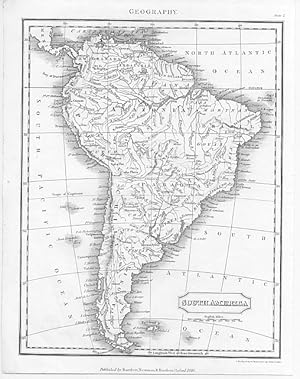 MAP OF SOUTH AMERICA,1816 Steel Engraved Print