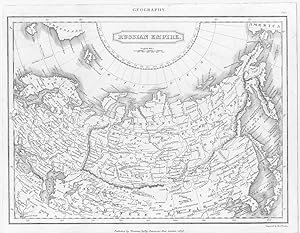 MAP OF THE RUSSIAN EMPIRE,1835 Steel Engraved Print