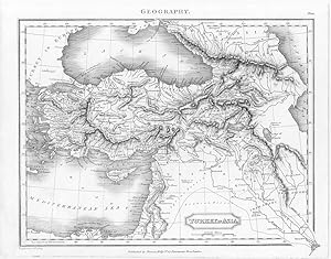 MAP OF TURKEY IN ASIA ,1835 Steel Engraved Print