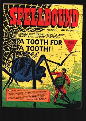 Spellbound #64 1960's-British edition-Giant spider attack cover-Mike Barnett Man Against Crime-Ma...