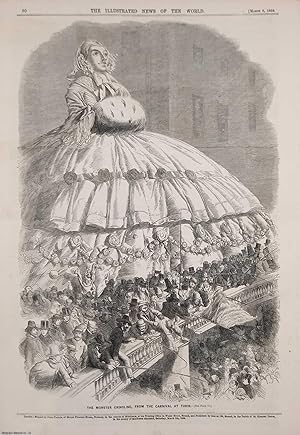 1858, The Monster Crinoline from the Carnival at Turin. Full page engraving, with supporting text...