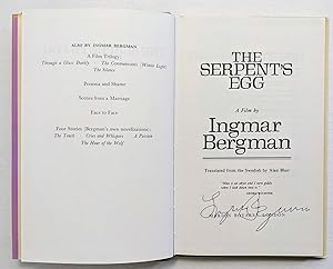 INGMAR BERGMAN **HAND SIGNED** THE SERPENT'S EGG First English Edition