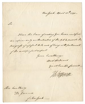 Thomas Jefferson Transmits the First Patent Act to Governor of New York George Clinton, Who Later...