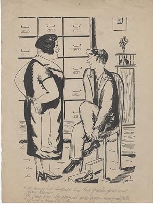 "CHAUSSURE A SON PIED" Dessin de presse original à l'encre de Chine sur papier par RIMCH (années 30)