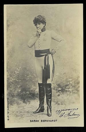 Cartolina affrancata e viaggiata con foto di Sarah Bernhardt (1844-1923)