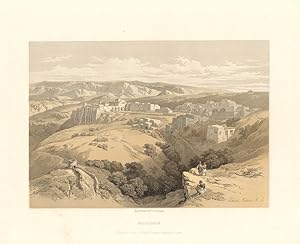 VIEW OF BETHLEHEM, 1857 ANTIQUE PRINT ANTIQUE ORIGINAL TINTED LANDSCAPE LITHOGRAPH ILLUSTRATIVE O...
