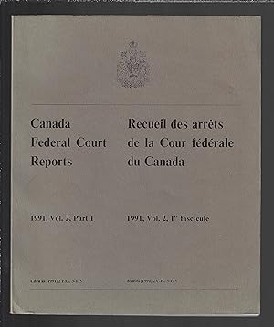 Recueil des arrêts de la cour fédérale de Canada : Volume 2, 1 er fascicule