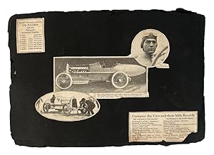 1918-19 Auto Racing Photo Album showing early racer Ralph De Palma's World Record Setting 150 MPH...