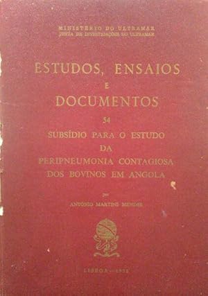 SUBSÍDIO PARA O ESTUDO DA PERIPNEUMONIA CONTAGIOSA DOS BOVINOS EM ANGOLA.