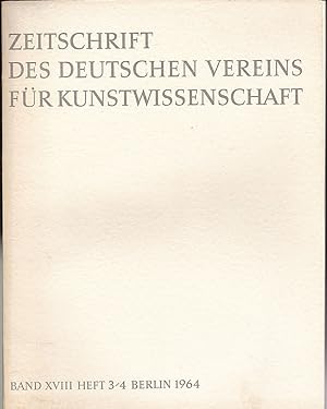 Zeitschrift des Deutschen Vereins für für Kunstwissenschaft Band XVIII (18), Heft 3/4