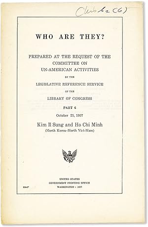 Who Are They? Prepared at the Request of the Committee on Un-American Activities by the Legislati...