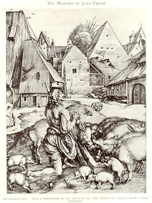 THE PRODIGAL SON BY ALBRECHT DURER,1904 MONOCHROME PLATE FROM A PHOTOGRAPH
