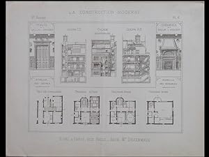 CONSTRUCTION MODERNE n°11 1892 PARIS, 28 RUE BALLU, DEZERMAUX