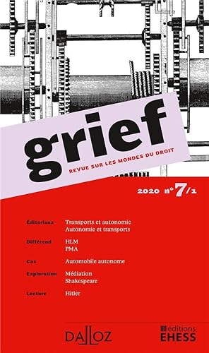 revue Grief n.7/1 : 2020