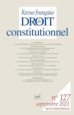 Revue française de droit constitutionnel n.127 (édition 2021)