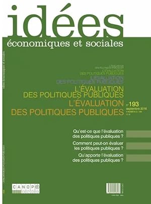 idées économiques et sociales N.193 ; l'évaluation des politiques publiques