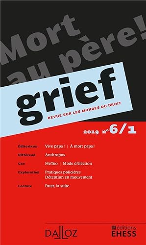 revue Grief n.6 : revue sur les mondes du droit 2019