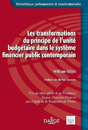les transformations du principe de l'unite budgètaire dans le système financier public contemporain