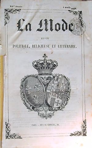 La Mode revue. Politique religieuse et litteraire. 1852, 3 Trimest.
