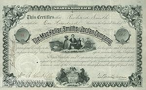 MACKELLAR, SMITHS AND JORDAN CO. 1885 I/U STOCK CERTIFICATE