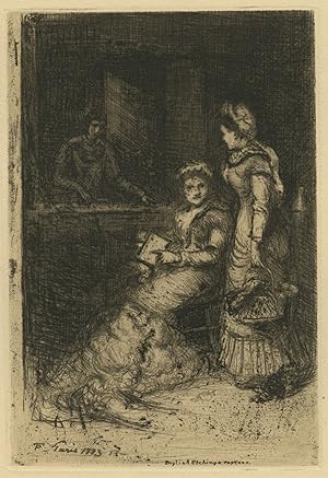 Two Ladies, one with a Book, and one with a Basket.; English Etchings, Part XXV, Portfolio