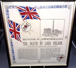 Souvenir Crepe Paper Serviette for the "Death of Lord Nelson" October 21st 1805. (printed 1905. T...