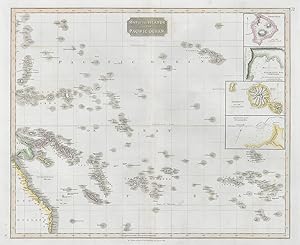 Map of the islands in the Pacific Ocean // Owhyhee // Karakakooa Bay, Owhyhee // Otaheite // Mata...