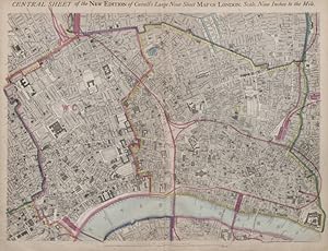 Central Sheet of the New Edition of Cassell's Large Nine Sheet Map of London [COLOURED]