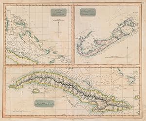 Chart of the Bahama Islands. The Bermudas or Summer Islands. Island of Cuba