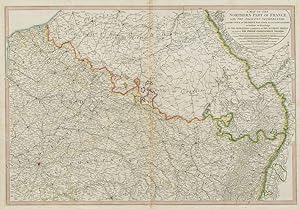 A map of the northern part of France with the adjacent Netherlands and the course of the Rhine fr...