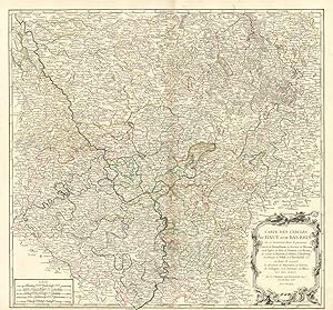 Carte des Cercles du Haut et du Bas Rhin òu se trouvent dans le premier, le Duché de Deux-Ponts, ...